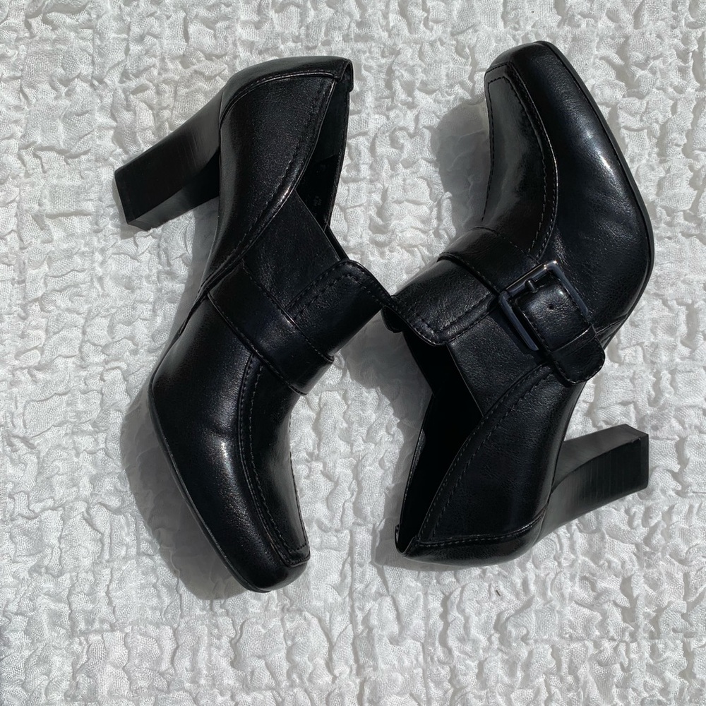 Franco Sarto SZ 9M Ronda Black Moc Square Toe
